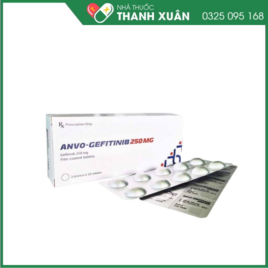 Anvo-Gefitinib 250mg chỉ định điều trị ung thư phổi không tế bào nhỏ